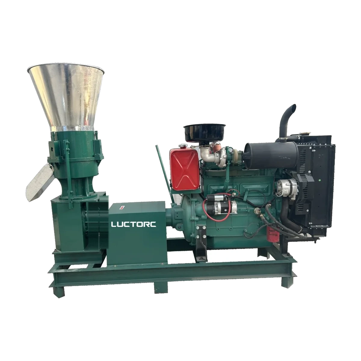 Diesel-powered biomass pellet mill